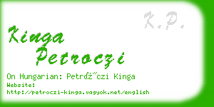 kinga petroczi business card